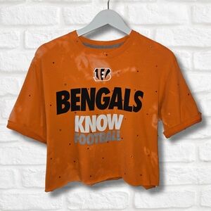 Cincinnati Bengals Crop Top W/Rhinestones